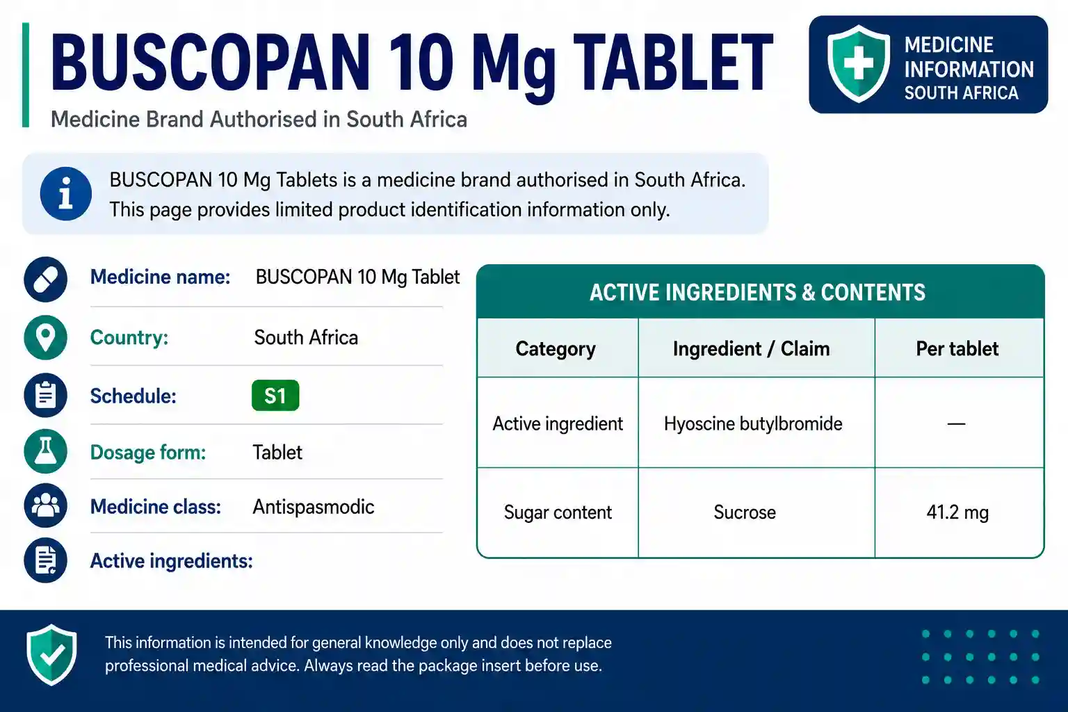 BUSCOPAN 10 mg tablets In South Africa